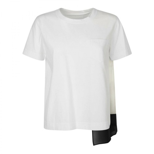 Sacai, relaxed fit T-shirt Biały, female, 1223.00PLN