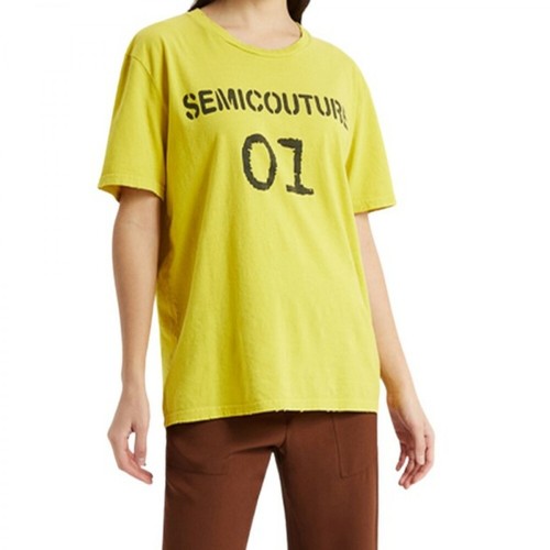 Semicouture, T-shirt Żółty, female, 321.00PLN