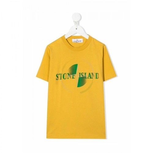Stone Island, Radar Printing T-Shirt Żółty, male, 356.00PLN
