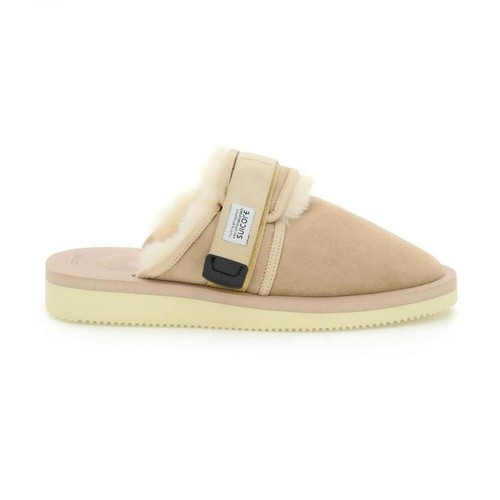 Suicoke, zavo suede sabot with shearling Beżowy, male, 980.00PLN