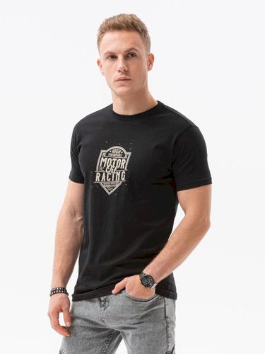 T-shirt męski z nadrukiem S1434 V-25A - czarny 29.00PLN