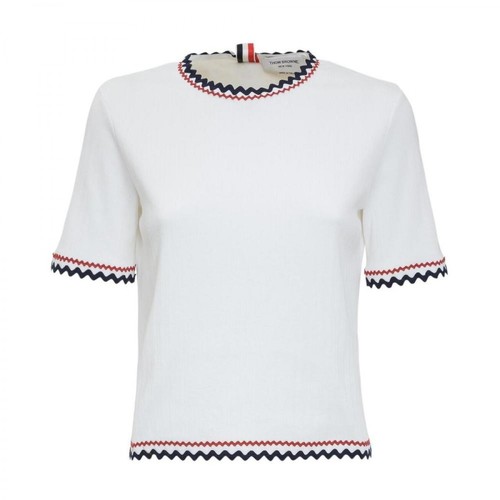 Thom Browne, T-shirt with Embroidery Biały, female, 2469.00PLN