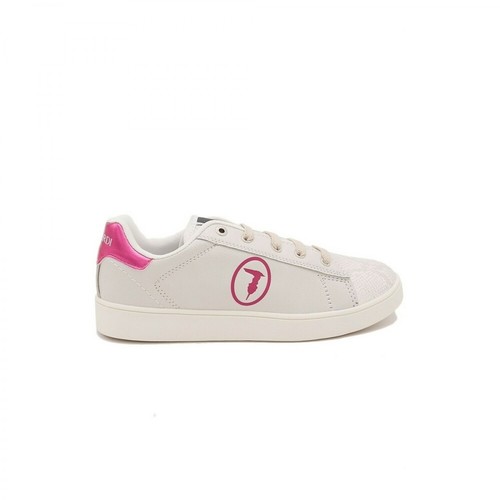 Trussardi, Sneakers CON Logo Glitter Różowy, female, 342.00PLN