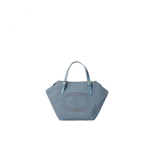 Twinset, Bolso Shopper Bag Niebieski, female, 415.00PLN