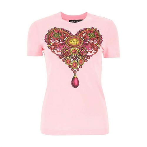 Versace, T-Shirt 71Dp608 Różowy, female, 730.00PLN