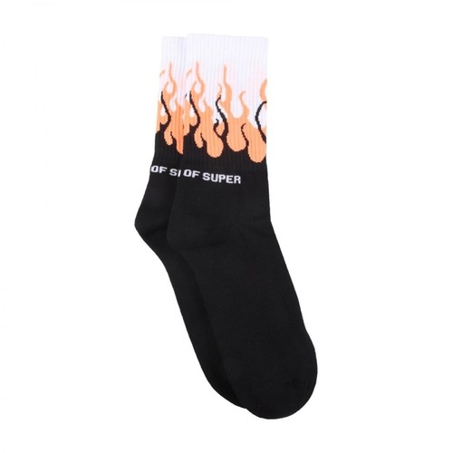 Vision OF Super, Socks With Fluo Flames Czarny, male, 92.00PLN