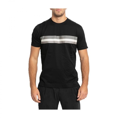 Z Zegna, Striped Short-Sleeved T-Shirt Czarny, male, 1013.00PLN