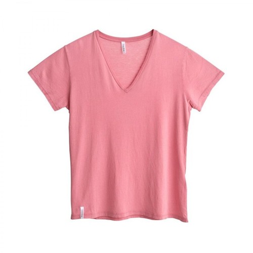 360 Icôn, Simple V-Neck T-Shirt Różowy, female, 243.39PLN