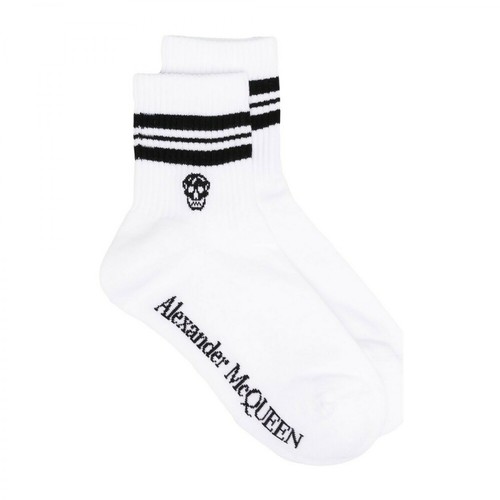 Alexander McQueen, Skull Logo-print Socks Biały, female, 342.00PLN