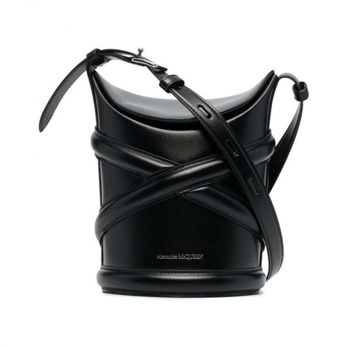 Alexander McQueen, The Curve Small Smoot Leather Bag Czarny, female, 5427.00PLN