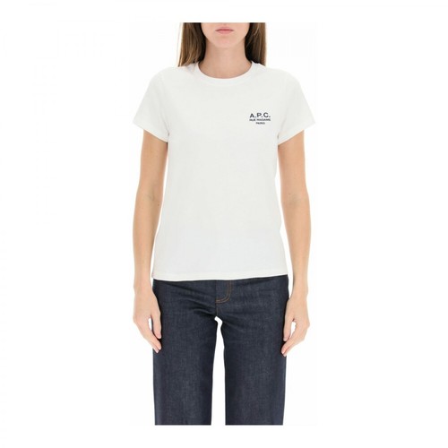 A.p.c., Denise t-shirt with logo embroidery Biały, female, 411.00PLN