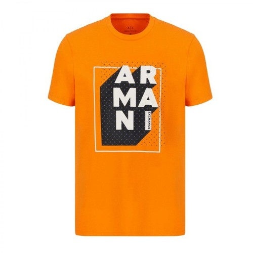 Armani Exchange, T-Shirt Pomarańczowy, male, 272.22PLN