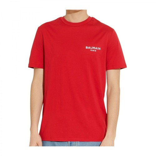 Balmain, Brm305270 600 t-shirt Czerwony, male, 867.00PLN