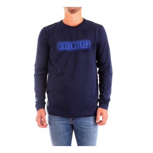 Bikkembergs, T-shirt C41006Ue1814 Niebieski, male, 353.00PLN