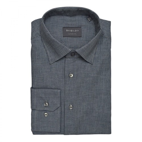 Borgio, koszula nola 00291 długi rękaw classic fit Niebieski, male, 99.00PLN
