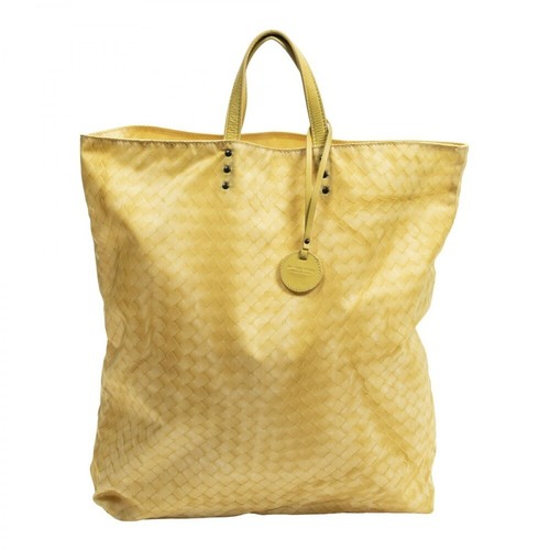 Bottega Veneta Vintage, Używana dwustronna torba na ramię Żółty, female, 2411.25PLN