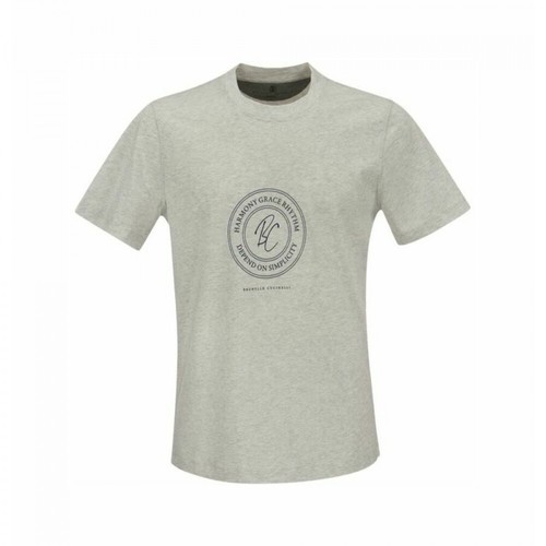 Brunello Cucinelli, Short-sleeved T-shirt with print Szary, male, 1772.00PLN
