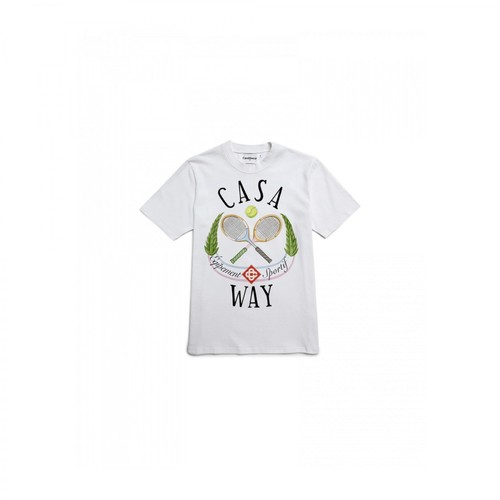 Casablanca, Casaway Tennis T-Shirt Biały, male, 794.33PLN