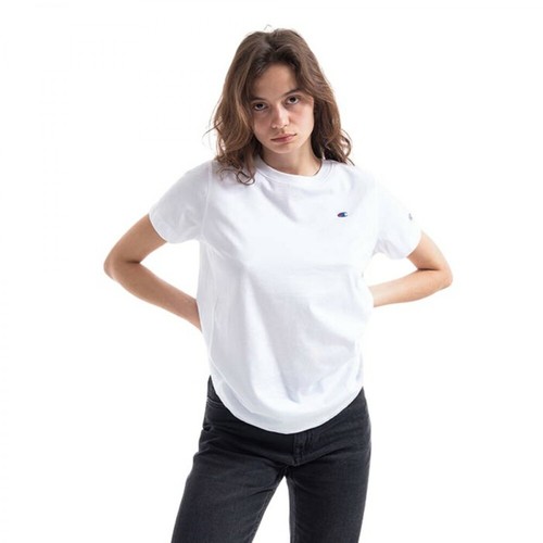 Champion, Koszulka damska Crewneck T-Shirt 114127 Ww001 XS Biały, female, 194.35PLN