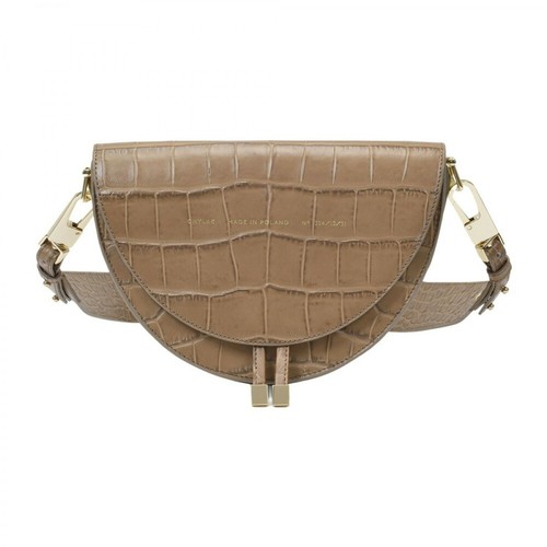 Chylak, Saddle Bag in Glossy Croc Embossed Leather Brązowy, female, 2329.08PLN