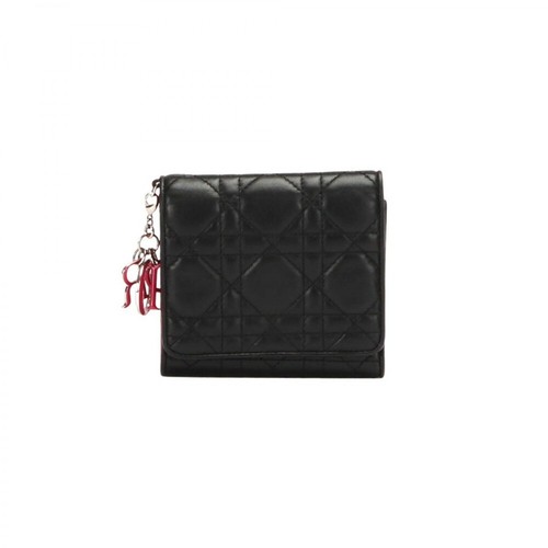Dior Vintage, Pre-owned Cannage Compact Wallet Czarny, female, 2650.00PLN