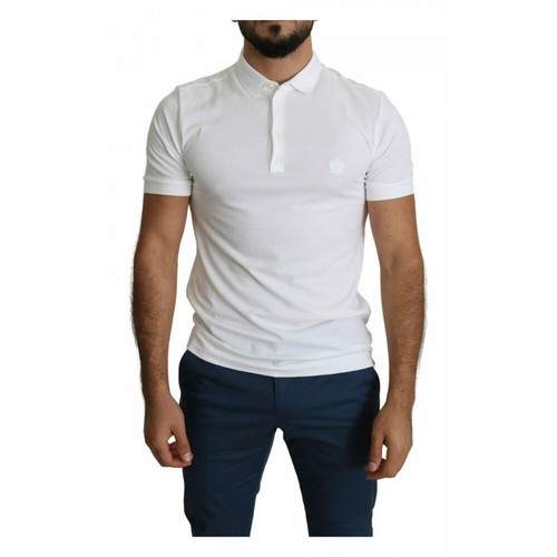 Dolce & Gabbana, polo T-shirt Biały, male, 948.14PLN
