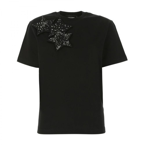Dsquared2, Bead Star Embroidered T-shirt Czarny, female, 1597.00PLN