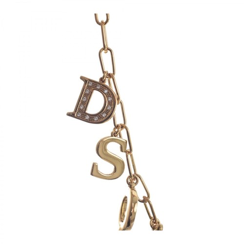 Dsquared2, Letter Charm Chain-Link Bracelet Żółty, female, 1232.00PLN