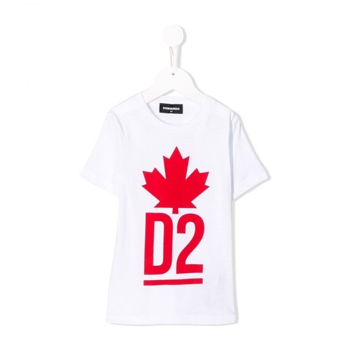 Dsquared2, Maple Leaf D2 T-Shirt Biały, male, 408.73PLN