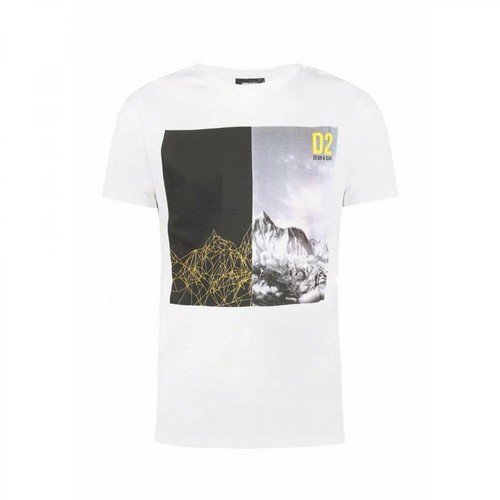 Dsquared2, Mountain Print T-shirt Biały, male, 616.00PLN