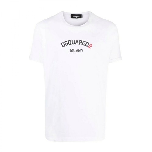 Dsquared2, T-shirt à logo imprimé Biały, male, 1140.00PLN