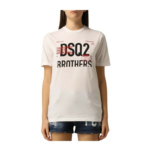 Dsquared2, T-shirt With Logo Biały, female, 1040.00PLN