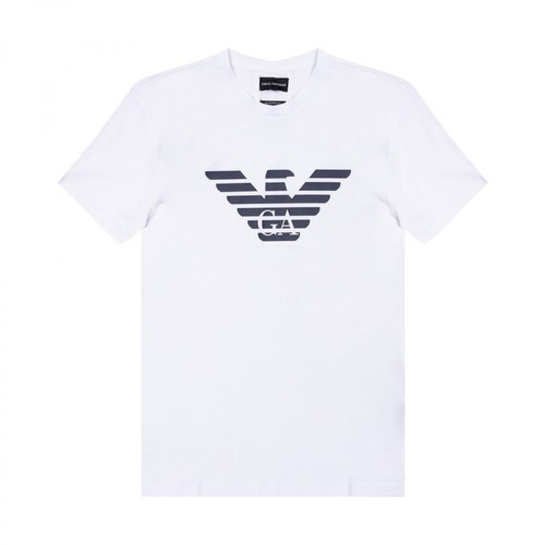 Emporio Armani, Logo-printed T-shirt Biały, male, 253.00PLN