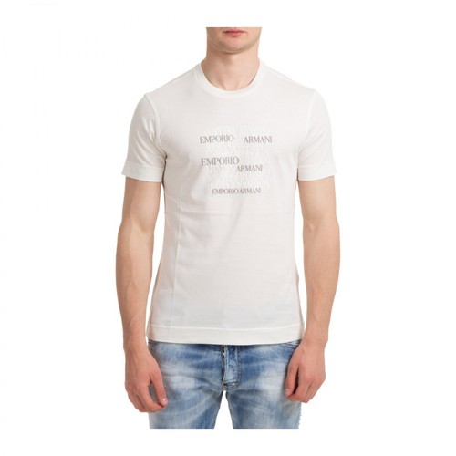 Emporio Armani, short sleeve t-shirt Biały, male, 502.00PLN