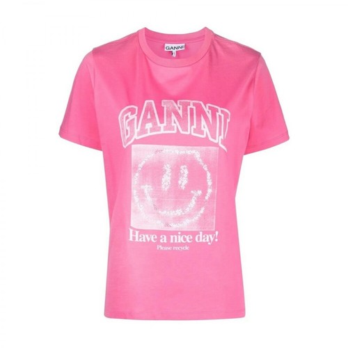 Ganni, T-shirt Różowy, female, 394.00PLN