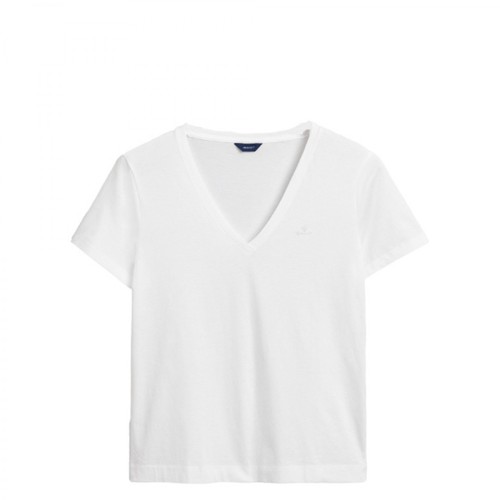 Gant, T-shirt col V Original Biały, female, 149.00PLN