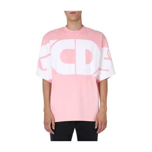 Gcds, Crew Neck T-Shirt Różowy, male, 751.00PLN