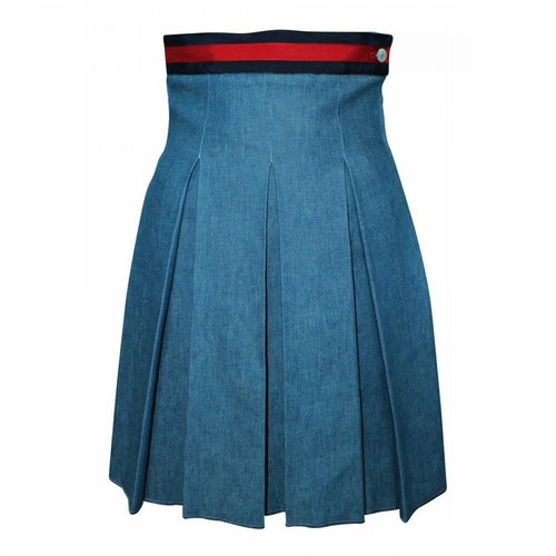 Gucci Vintage, Plisowana spódnica dżinsowa używana Niebieski, female, 1154.00PLN