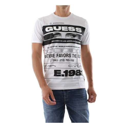 Guess, Morse T-Shirt Biały, male, 147.00PLN