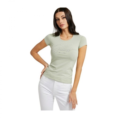 Guess, T-shirt Zielony, female, 228.00PLN