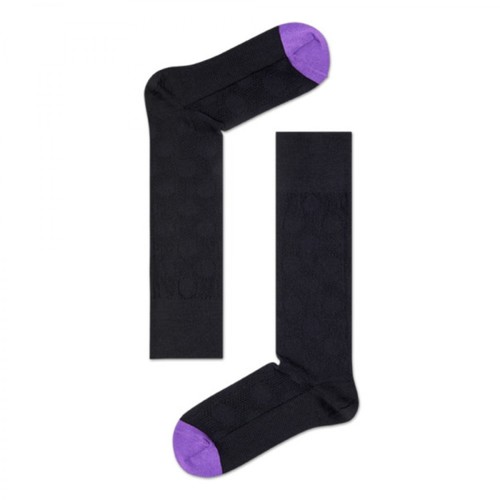 Happy Socks, Dressed BIG DOT Structure Sock Czarny, male, 101.00PLN