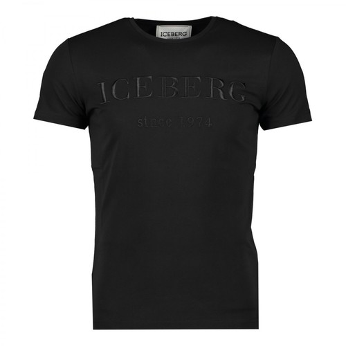 Iceberg, T-Shirt CON Logo Czarny, male, 320.00PLN