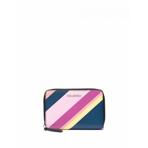 Karl Lagerfeld, Seven Stripes MD Wallet Różowy, female, 531.34PLN