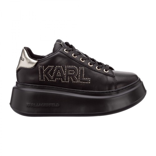Karl Lagerfeld, shoes leather trainers sneakers Czarny, female, 703.00PLN