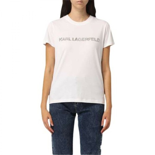 Karl Lagerfeld, T-shirt con stampa Biały, female, 451.80PLN