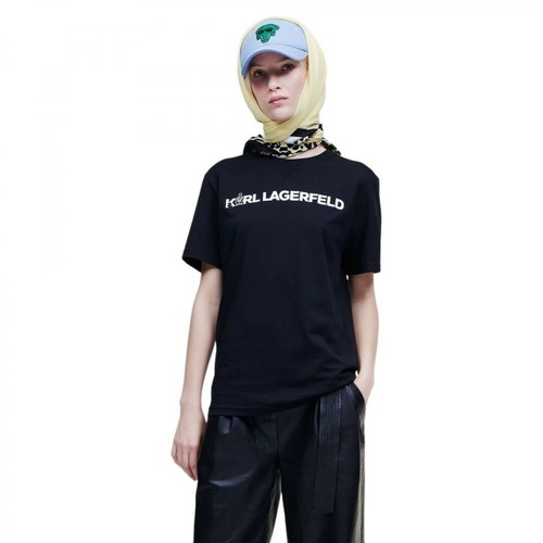 Karl Lagerfeld, T-shirt Ikonik Karlimal Czarny, female, 517.50PLN