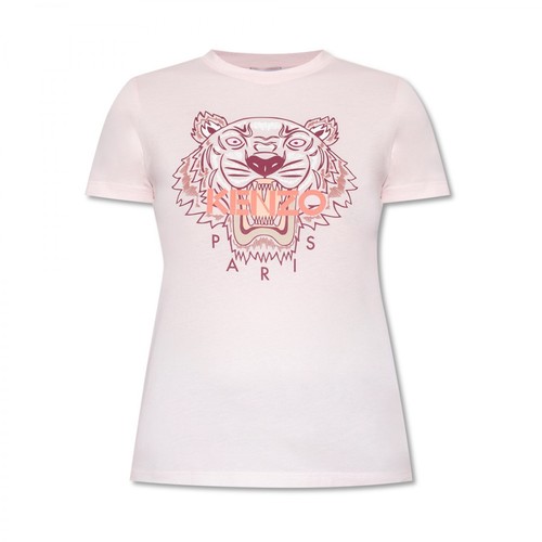 Kenzo, Logo T-shirt Różowy, female, 434.00PLN