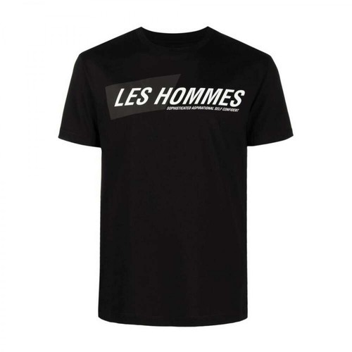 Les Hommes, Logo Print T-Shirt Czarny, male, 674.04PLN