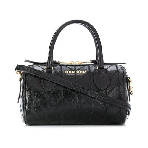 Miu Miu, 5Bb0802Dvuf0002 Leather Handbag Czarny, female, 5993.00PLN