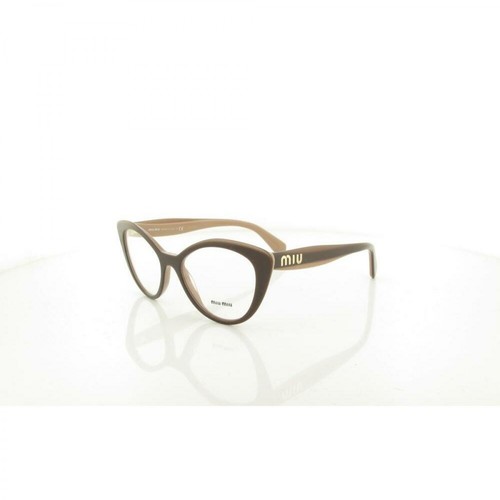 Miu Miu, Glasses 01R Logo Brązowy, female, 1099.00PLN